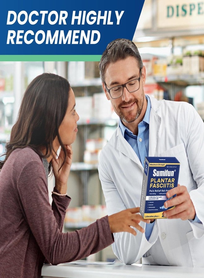 Sumifun Plantar Fasciitis Pain Patches, 4% Lidocaine Plus 1% Menthol, Maximum Strength 8-Hour Lidocaine Patches for Heel & Foot Pain Relief, Sprains, Strains & Bruises (6x10cm, 20 Counts) - Image 3